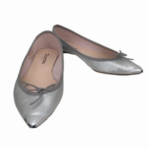 repetto(レペット) BRIGITTE BALLERINA バレエシューズ シルバー レディース  37 1/2【中古】【ブランド古着バズストア】