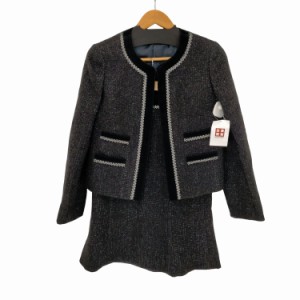 AQUASCUTUM(アクアスキュータム) ラメ ノーカラージャケット スカートセットアップ レディース 表記無 【中古】【ブランド古着バズストア