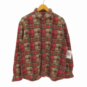 Eddie Bauer(エディーバウアー) 00S 緑タグ チェック ネルシャツ メンズ import：L 【中古】【ブランド古着バズストア】