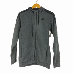 adidas(アディダス) サイドラインフロントロゴジップパーカー メンズ import：M 【中古】【ブランド古着バズストア】