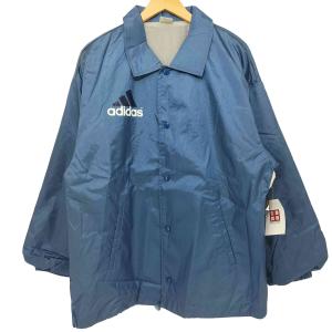 アディダス ナイロンコーチジャケット デサント製 90s ビッグロゴ切替ボア