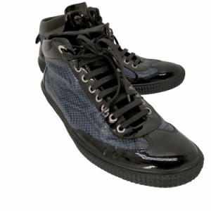 JIMMY CHOO(ジミーチュウ) VARLEY パイソン柄 エナメル ミッドカット スニーカー メンズ JPN：25.5 【中古】【ブランド古着バズストア】