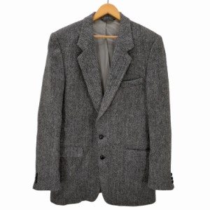 Harris Tweed(ハリスツイード) カナダ製 UNION MADE ウールヘリンボーン2Bテーラードジャケット クルミボタン ビッグサイズ メンズ  44LO