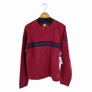 TOMMY HILFIGER(トミーヒルフィガー) ラグラン ボーダー コットンニット メンズ import：L 【中古】【ブランド古着バズストア】