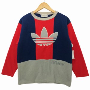 adidas(アディダス) 80-90s デサント製 トレフォイルロゴ クルーネックフリースプルオーバー メンズ  150【中古】【ブランド古着バズスト