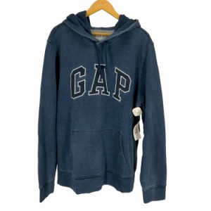 Gap(ギャップ) フロント刺繍 インディゴ染めプルオーバーパーカー メンズ JPN：XL 【中古】【ブランド古着バズストア】