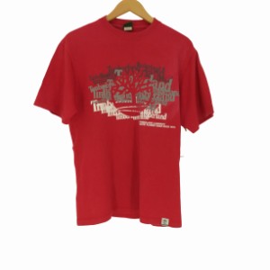 Timberland(ティンバーランド) 90S USA製  フロント グラフィック プリント S/S クルーネック Tシャツ メンズ import：XS 【中古】【ブラ