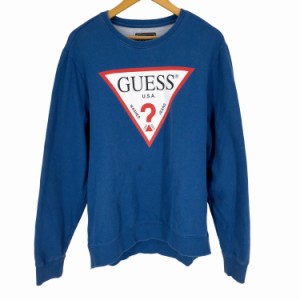 GUESS(ゲス) 裏地フリース サイドジップ トライアングルロゴスウェット メンズ import：L 【中古】【ブランド古着バズストア】