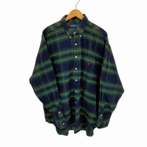 RALPH LAUREN(ラルフローレン) BIG SHIRT スモールポニー刺繍ネルシャツ メンズ import：XL 【中古】【ブランド古着バズストア】