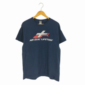 GILDAN(ギルダン) 企業ロゴ 両面プリント クルーネックTシャツ メンズ import：L 【中古】【ブランド古着バズストア】