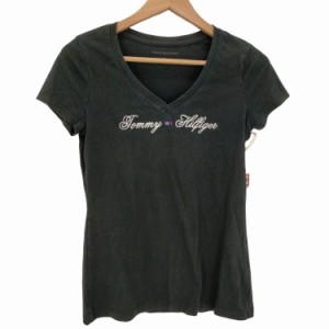 TOMMY HILFIGER(トミーヒルフィガー) Y2K Vネック ラインストーンTシャツ レディース  S/P【中古】【ブランド古着バズストア】