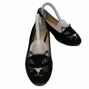 CHARLOTTE OLYMPIA(シャーロットオリンピア) KITTY ベロアパンプス  フラットシューズ 猫 レディース  35【中古】【ブランド古着バズスト