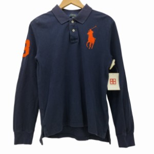 POLO RALPH LAUREN(ポロラルフローレン) BIGポニー刺繍 鹿の子長袖ポロシャツ レディース  160/80【中古】【ブランド古着バズストア】