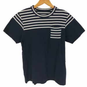 Sacai(サカイ) 14SS コットンポケット ボーダー クルーネックTシャツ メンズ  1【中古】【ブランド古着バズストア】