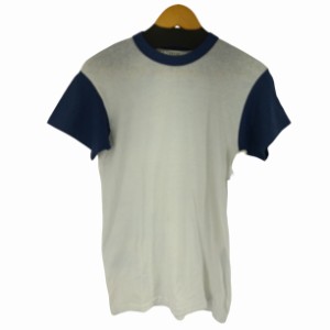 Hanes(ヘインズ) 80s MADE IN USA poly cotton バイカラーTシャツ メンズ import：M 38-40【中古】【ブランド古着バズストア】