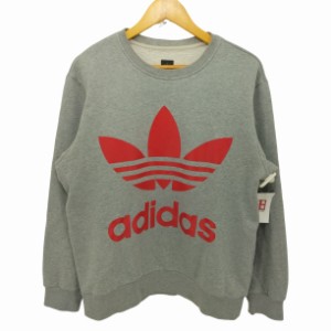 adidas(アディダス) 90〜2000s 万国旗タグ 両面トレフォイルロゴ クルーネックスウェット メンズ  o【中古】【ブランド古着バズストア】