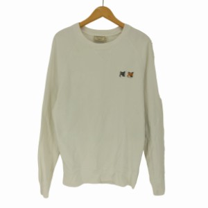 MAISON KITSUNE メゾンキツネ(メゾンキツネ) ダブルフォックスヘッド パッチ クラシック スウェットシャツ メンズ JPN：M 【中古】【ブラ