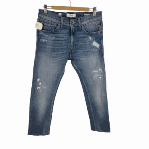 REPLAY(リプレイ) AGED ECO 10YEARS JONDRILL 12oz ダメージ加工デニムパンツ メンズ  32【中古】【ブランド古着バズストア】