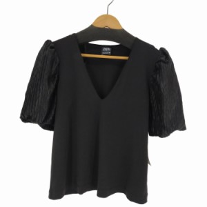 ZARA(ザラ) Black Puff Sleeve Top パフスリーブトップス レディース JPN：M 【中古】【ブランド古着バズストア】