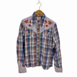 H BAR C(エイチバーシー) 50〜60S CALIFORNIA RANCHWEAR 刺繍チェックウエスタンシャツ メンズ 表記無 【中古】【ブランド古着バズストア