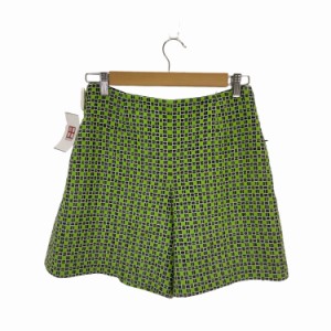 CARVEN(カルヴェン) Kiwi Green Textured Checkered Pencil Pants レディース  38【中古】【ブランド古着バズストア】