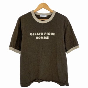 Gelato Pique Homme(ジェラートピケオム) ロゴプリント リンガーTシャツ メンズ JPN：M 【中古】【ブランド古着バズストア】