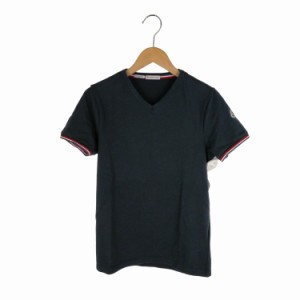 MONCLER(モンクレール) maglia scollo a v slim fit ボーダーリブVネックカットソー メンズ JPN：S 【中古】【ブランド古着バズストア】