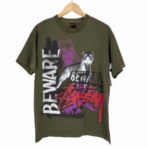 Stussy(ステューシー) BEWARE フロントプリントクルーネックTシャツ メンズ JPN：M 【中古】【ブランド古着バズストア】