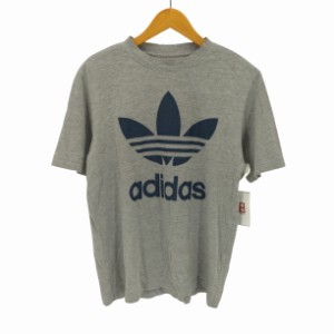 adidas(アディダス) 00S 黒タグ トレフォイルロゴ ラバープリント S/S Tシャツ メンズ import：M 【中古】【ブランド古着バズストア】