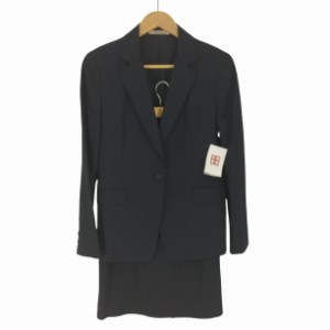 AQUASCUTUM(アクアスキュータム) シルク混 1Bテーラード ジャケット スカート セットアップ レディース 表記無 【中古】【ブランド古着バ