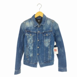 G-STAR RAW(ジースターロー) ウォッシュド ペイントデニムジャケット レディース import：XS 【中古】【ブランド古着バズストア】