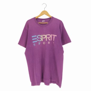 ESPRIT(エスプリ) USA製 フロントグラデーションロゴプリント クルーネックTシャツ メンズ import：XL 【中古】【ブランド古着バズストア