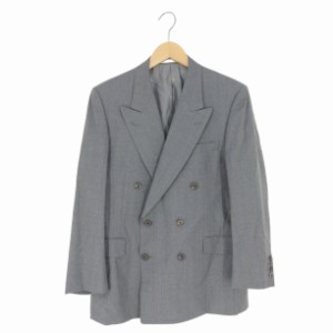 AQUASCUTUM(アクアスキュータム) 裏地背抜き ダブルブレストストライプテーラードジャケット メンズ  94A6【中古】【ブランド古着バズス