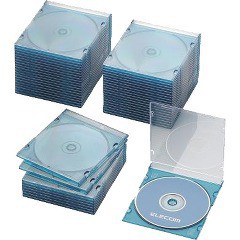 エレコム BLu-ray／DVD／CDケース スリム／PS／1枚収納 CCD-JSCS50CBU(50枚入)[ブルーレイメディア]