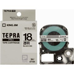 テプラ・プロ テープカートリッジ 透明ラベル 黒文字 18mm ST18K(1コ入)[ラベルライター]