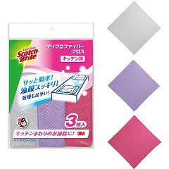 3M スコッチブライト マイクロファイバークロス キッチン用(3枚入)[キッチン用洗剤 その他]