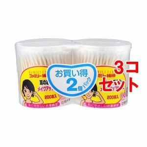 ファミリーケア FCファミリー綿棒(2パック×3セット(1パック200本入))[ケース入り綿棒]