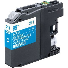 エコリカ LC211C互換リサイクルインクカートリッジ シアン ECI-BR211C(1コ入)[インク]