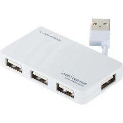 エレコム USBハブ 2.0 4ポート バスパワー ケーブル収納 U2H-YKN4BWH(1個入)[情報家電　その他]