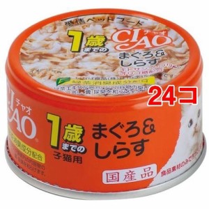 チャオ 子猫用 1歳までの子猫用 まぐろ＆しらす(75g*24コセット)[キャットフード(ウェット)]