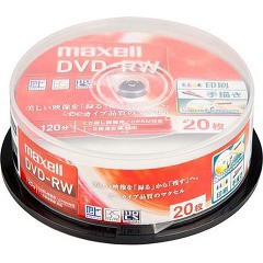 マクセル 録画用 DVD-RW 120分 ワイド SP 20枚(20枚)[DVDメディア]