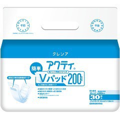 アクティ 紙パンツ用尿取りパッド 簡単Vパッド200cc(30枚入)[尿とりパッド]