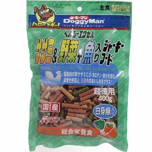 ドギーマン ヘルシーエクセル ササミ＆野菜+魚入りジャーキーフード(400g)[犬のおやつ・サプリメント]