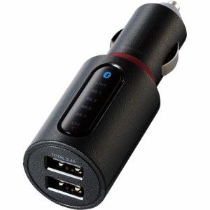 エレコム FMトランスミッター Bluetooth USB2ポート付 2.4A ブラック LAT-FMBT03BK(1個)[情報家電　その他]