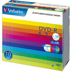 バーベイタム DVD-R 1回記録データ用 4.7GB 1-16倍速 DHR47JP10V1(10枚入)[DVDメディア]