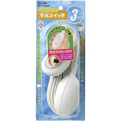 エルパ 手元スイッチコード ホワイト 3m WTS-300B(W)(1コ入)[ＯＡ商品]