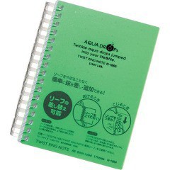 アクアドロップス ツイストノート 厚型 黄緑 N-1665-6(1冊)[ノート・ファイル]