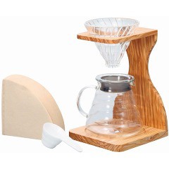 ハリオ V60 オリーブウッドスタンドセット(1セット)[キッチン用品 その他]