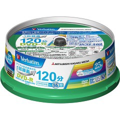 バーベイタム DVD-R(CPRM) 録画用 120分 1-16倍速 25枚 VHR12JP25V1(1セット)[DVDメディア]