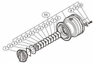 ●シマノ　13ナスキー4000HG(031174)用 純正標準スプール (パーツ品番13C9D)　【キャンセル及び返品不可商品】 